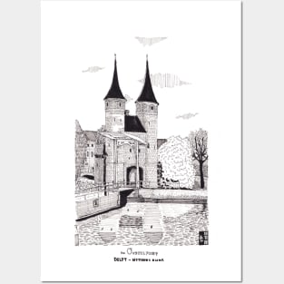 Oosterpoort Delft Netherlands - Eastern Gate Delft City Travel Art Posters and Art